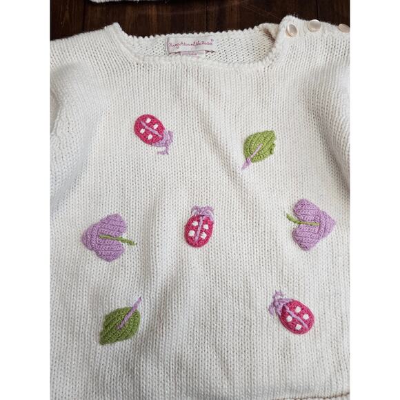 KIDS 4T RING AROUND THE ROSIE SWEATER AND HAT WITH LADYBUGS - Picture 2 of 5